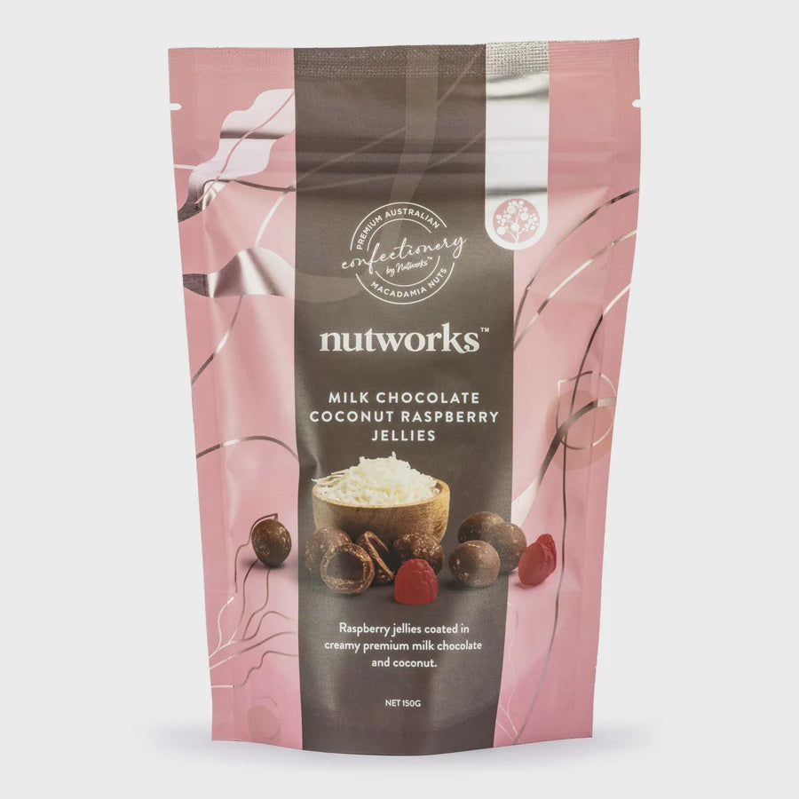 Nutworks Milk Chocolate Raspberry Jellies 150G