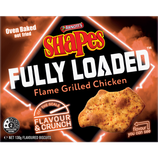 Arnotts Shapes Fully Loaded Flame Grilled Chicken 130G