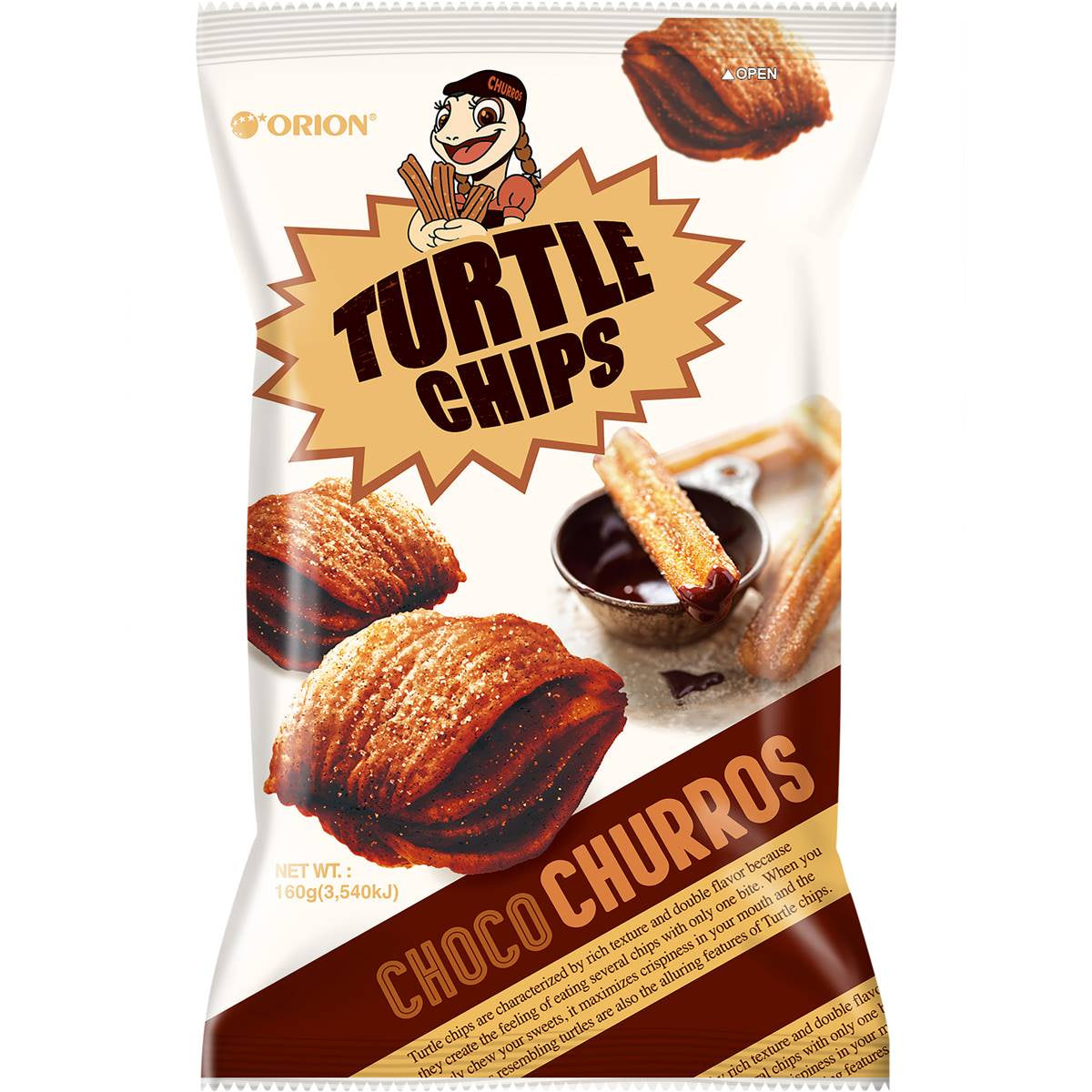 Orion Turtle Chips Choco Churros 160g