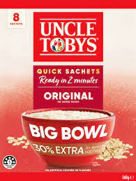 Uncle Tobys Oats Quick Sachets Original Big Bowl 8Pk