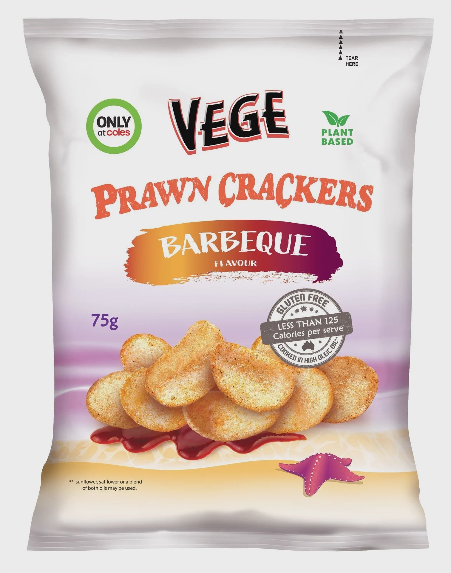 Vege Prawn Crackers Barbecue Flavour 75G