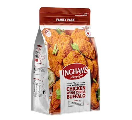 Inghams buffalo chicken wing dings 1kg