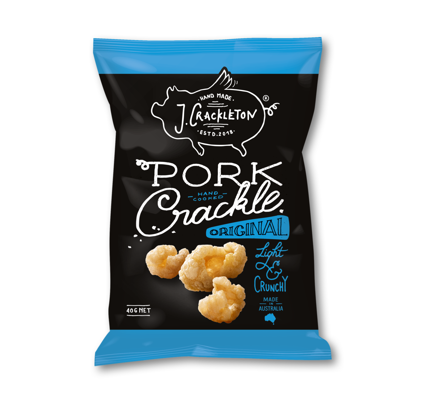 J Crackleton Pork Crackle Original 40G