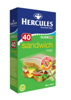 Hercules Resealable Sandwich Bags 40Pk