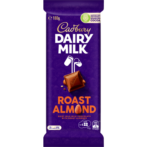 Cadbury Dairy Milk Roast Almond Chocolate Block 180G