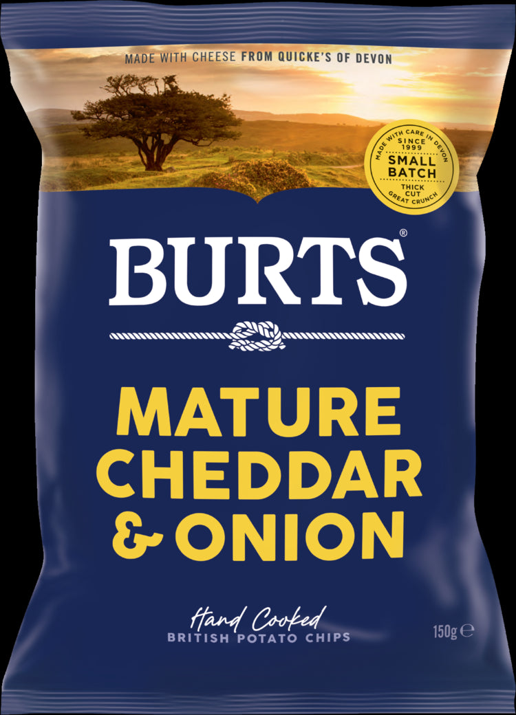 Burts Mature Cheddar & Onion British Potato Chips 150G