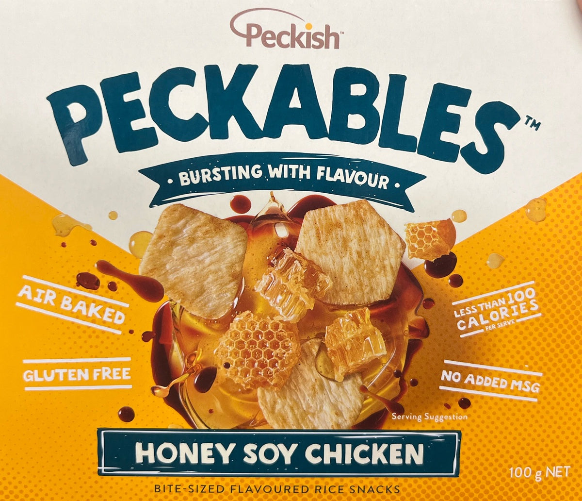 Peckish Peckables Rice Snacks Honey Soy Chicken 100G