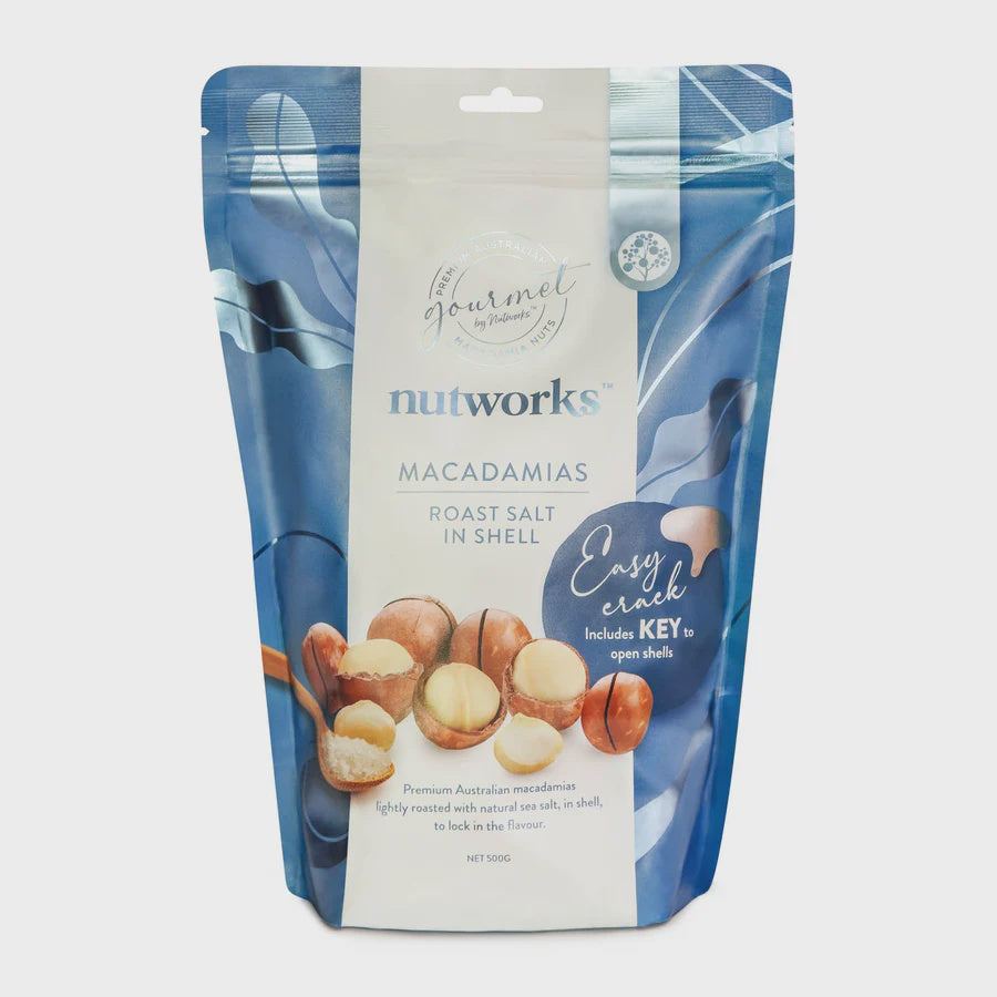 Nutworks Roast Salt Nut in Shell Macadamias 200G