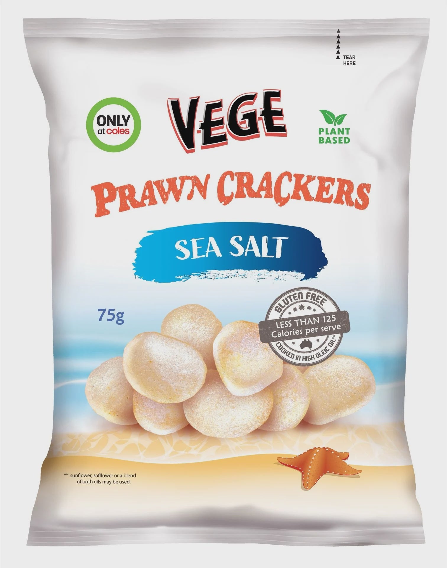 Vege Prawn Crackers Sea Salt 75G