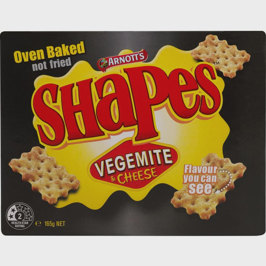 Arnotts Shapes Vegemite And Cheese 165G