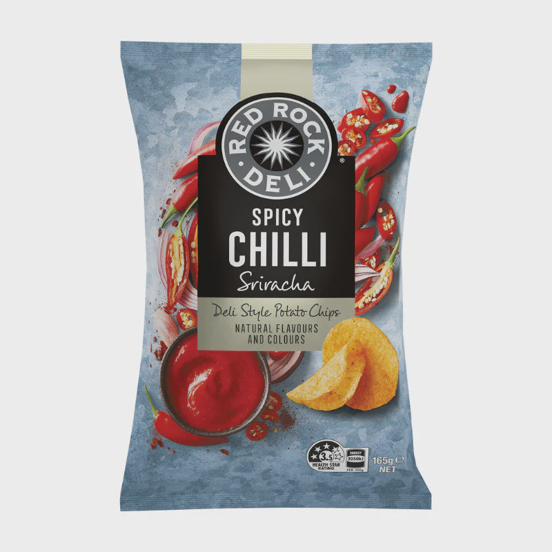 Red Rock Deli Potato Chips Spicy Chilli Sriracha 165g