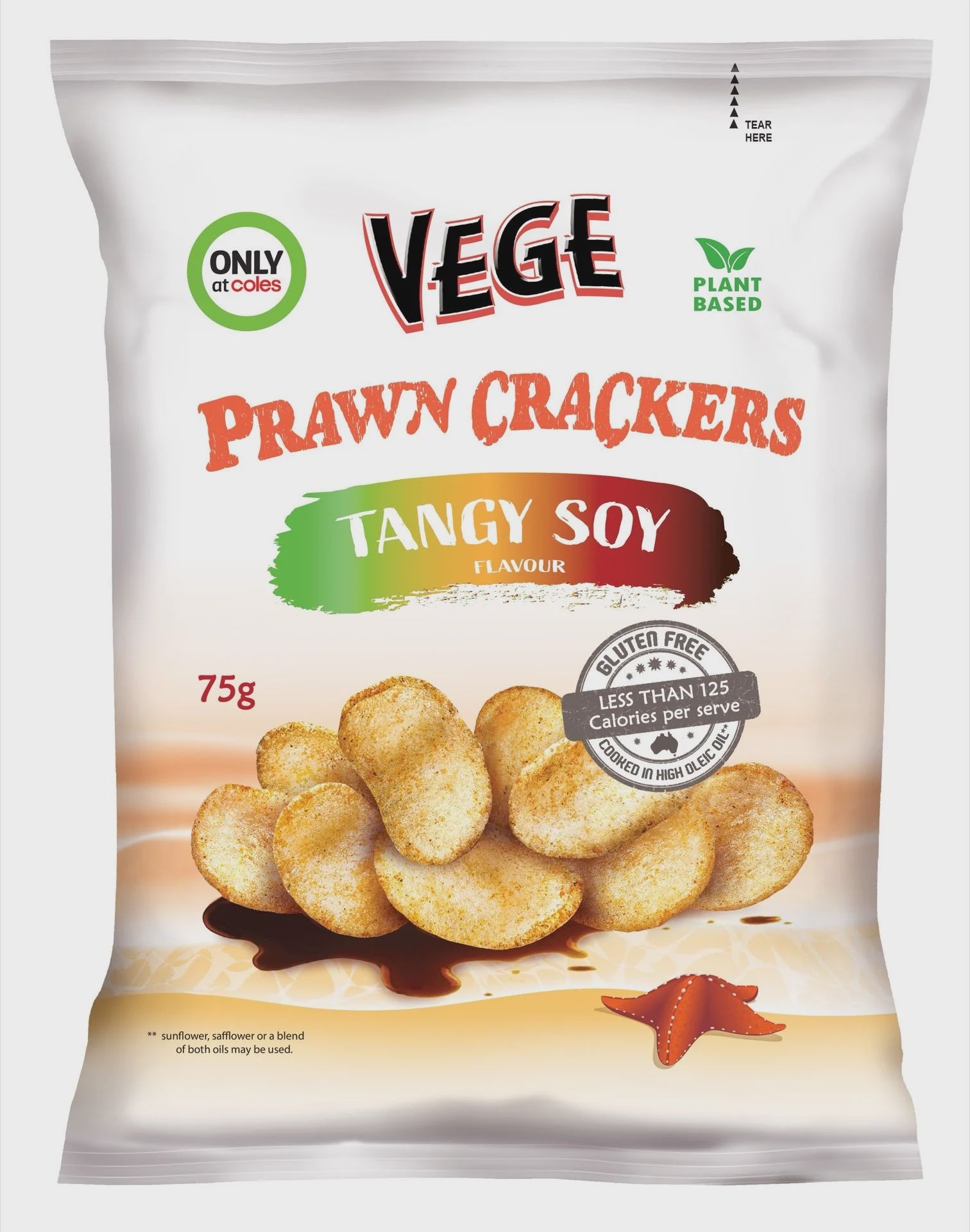 Vege Prawn Crackers Tangy Soy Flavour 75G