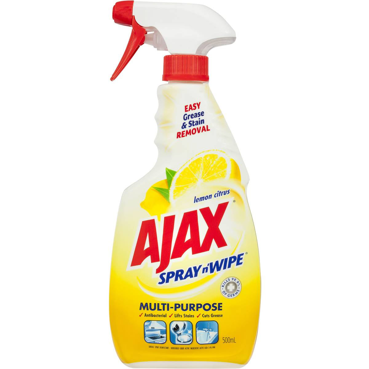 Ajax Spray N Wipe Multipurpose Lemon Citrus 500Ml