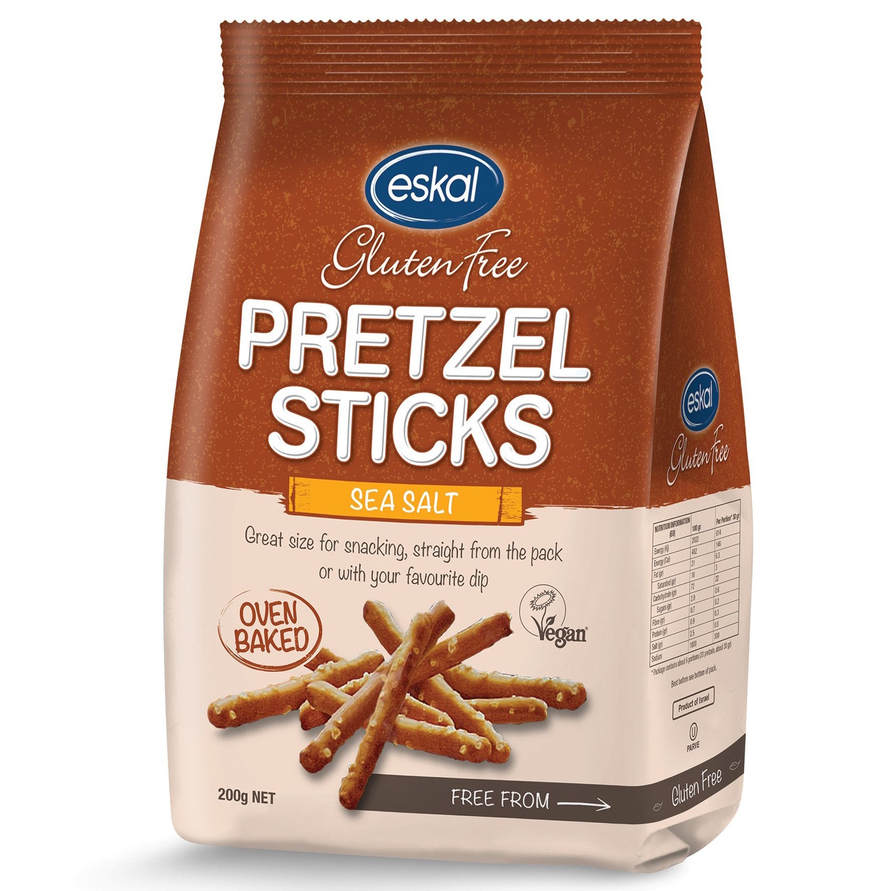 Eskal Pretzel Sticks Sea Salt GF 200G