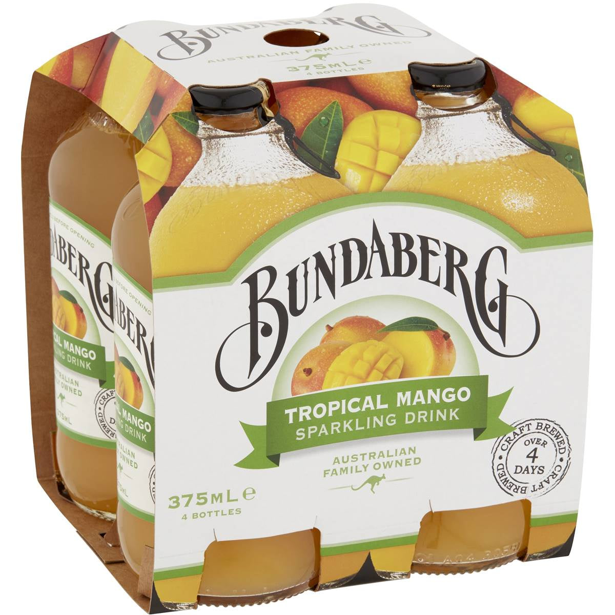 Bundaberg Tropical Mango Sparkling Drink 4Pk 375Ml