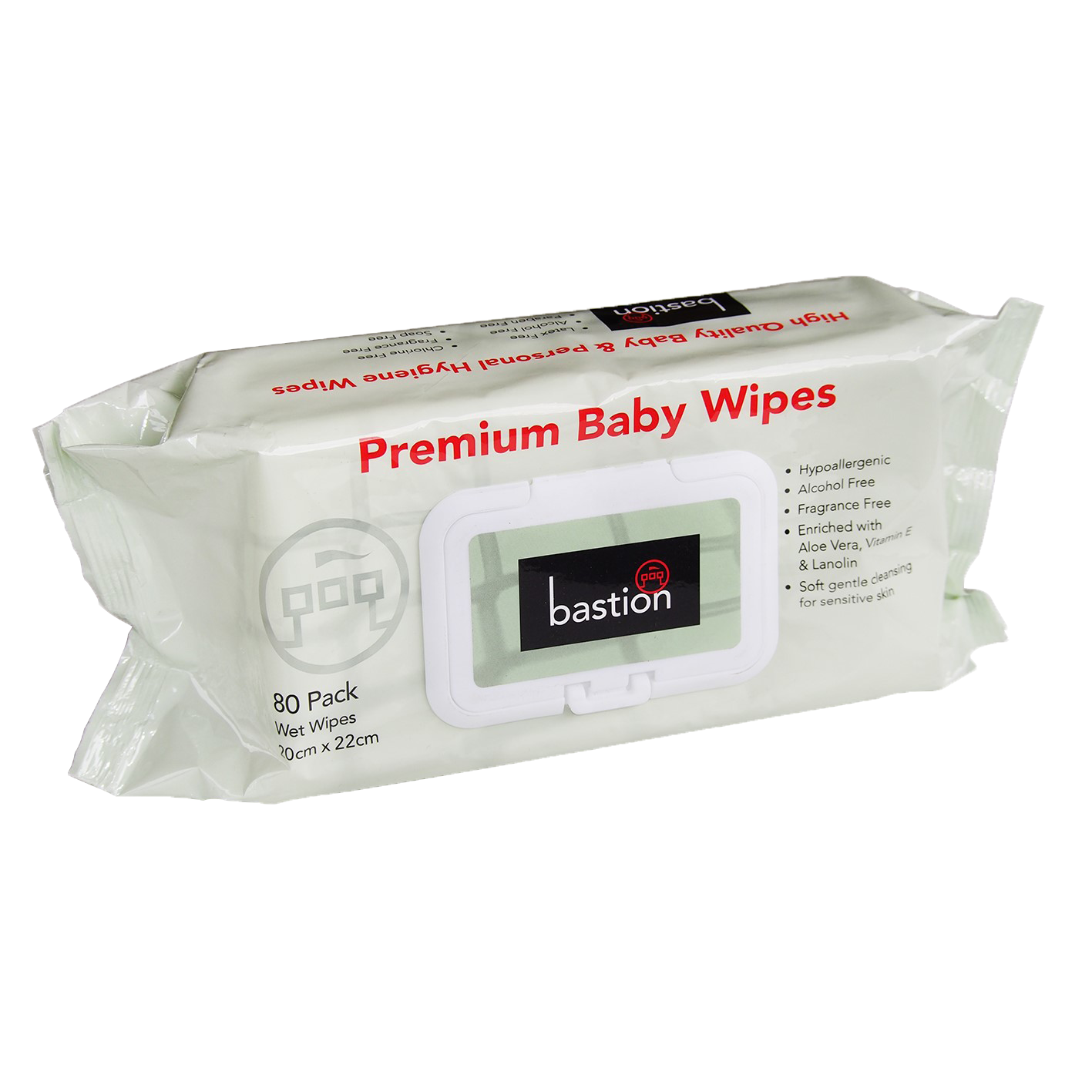 Bastion Premium Baby Wipes 80Pk