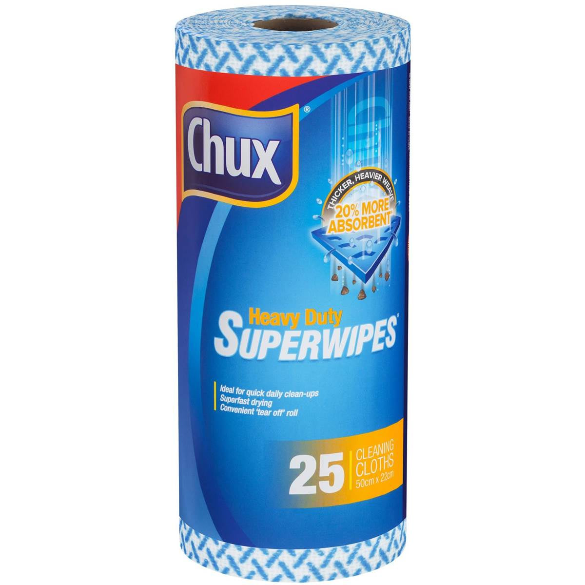 Chux Super Wipes on Roll Heavy Duty 25S