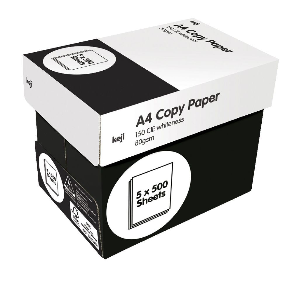 Keji/Nevia A4 White Copy Paper (Box of 5 Reams)