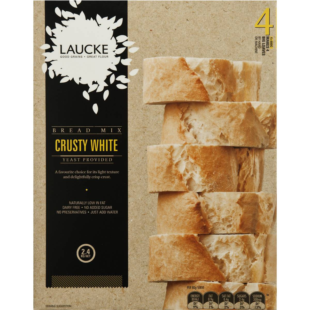 Laucke Crusty White Bread Mix 2.4Kg