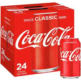 Coca Cola Cans 24Pk 375Ml