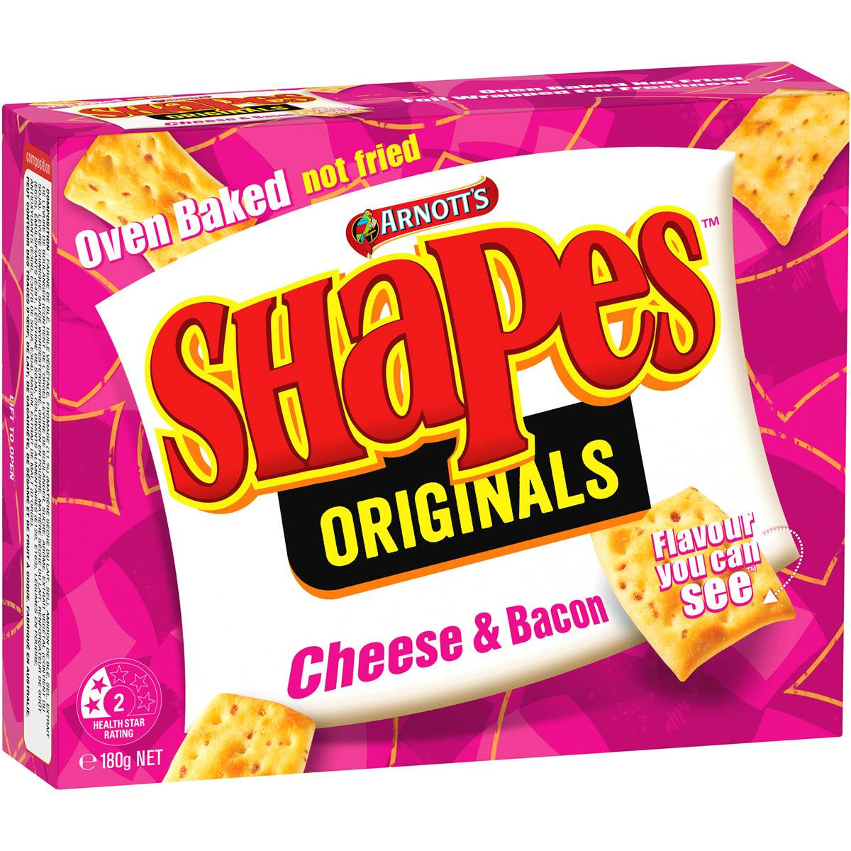 Arnotts Cheese and Bacon Shapes 180G