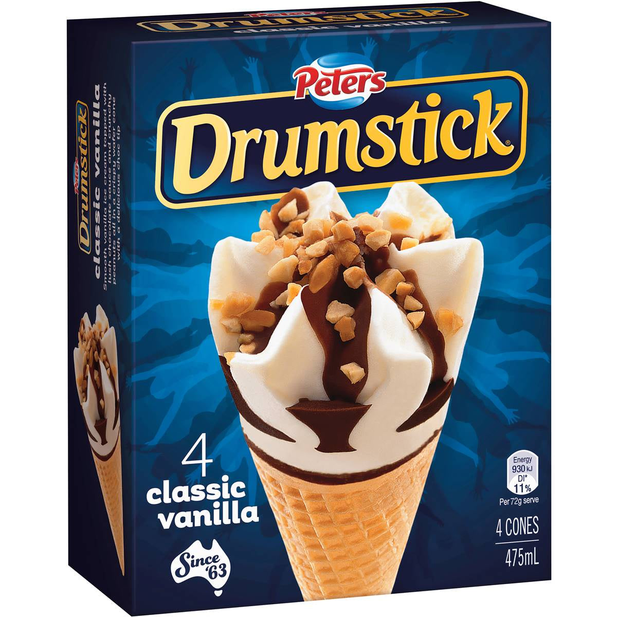 Peters Drumstick Classic Vanilla Ice Cream Cones 4Pk