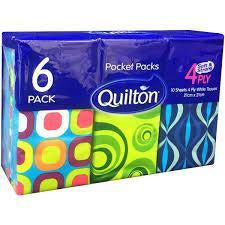 Quilton Pocket Pack Tissues 6Pk