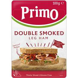 Primo Double Smoked Leg Ham - Sliced 100G