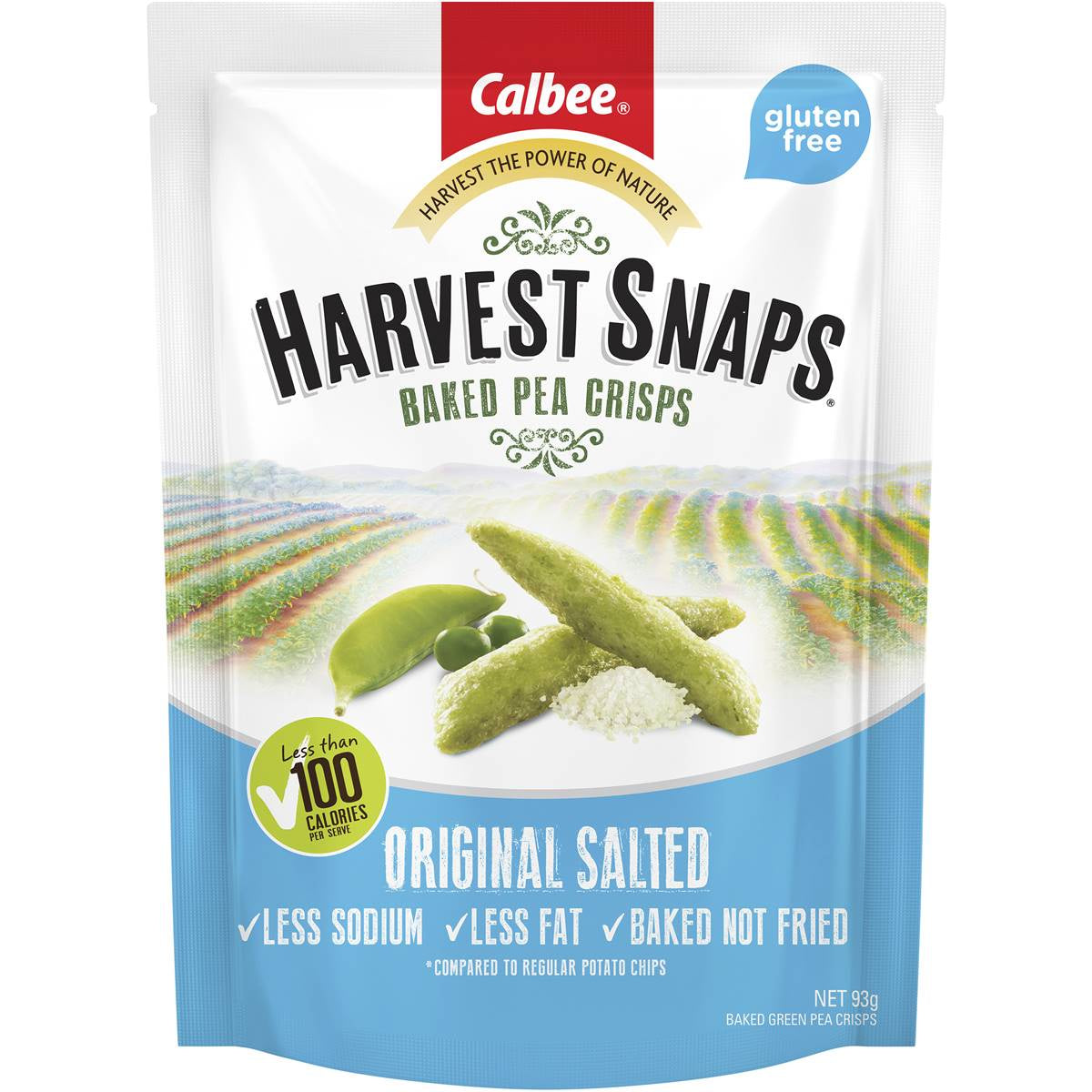 Calbee Harvest Snaps Pea Original Salted Baked Crisps 120G