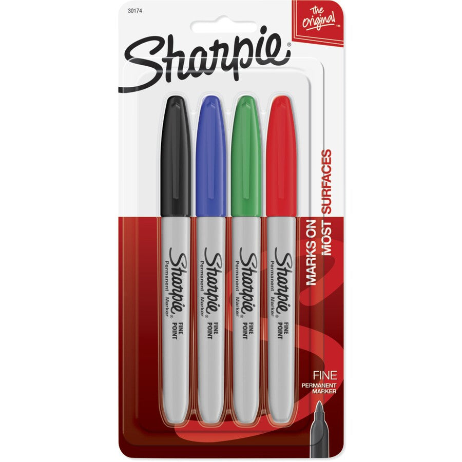 Sharpie Fine Point Permanent Marker Business Assorted 4 Pack