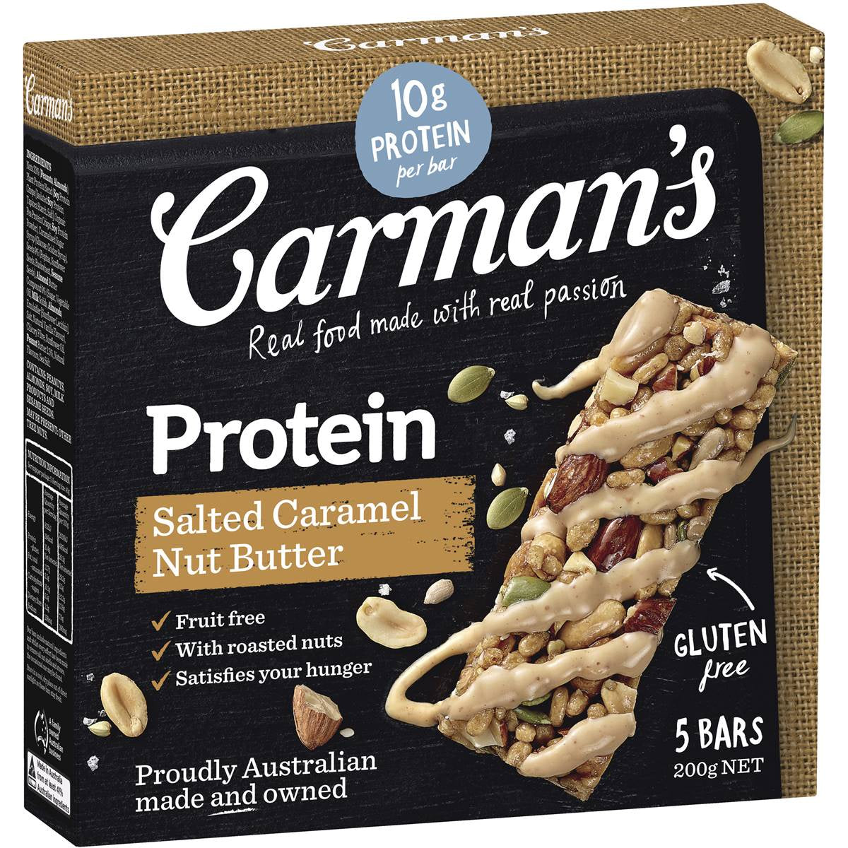 Carmans Salted Caramel Nut Butter Protein Bars 5Pk