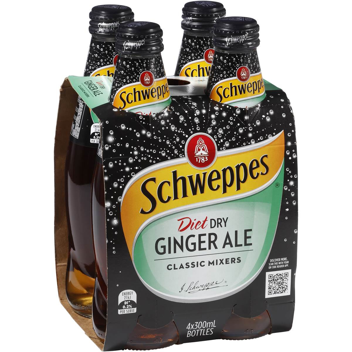 Schweppes Diet Dry Ginger Ale 4Pk 300Ml