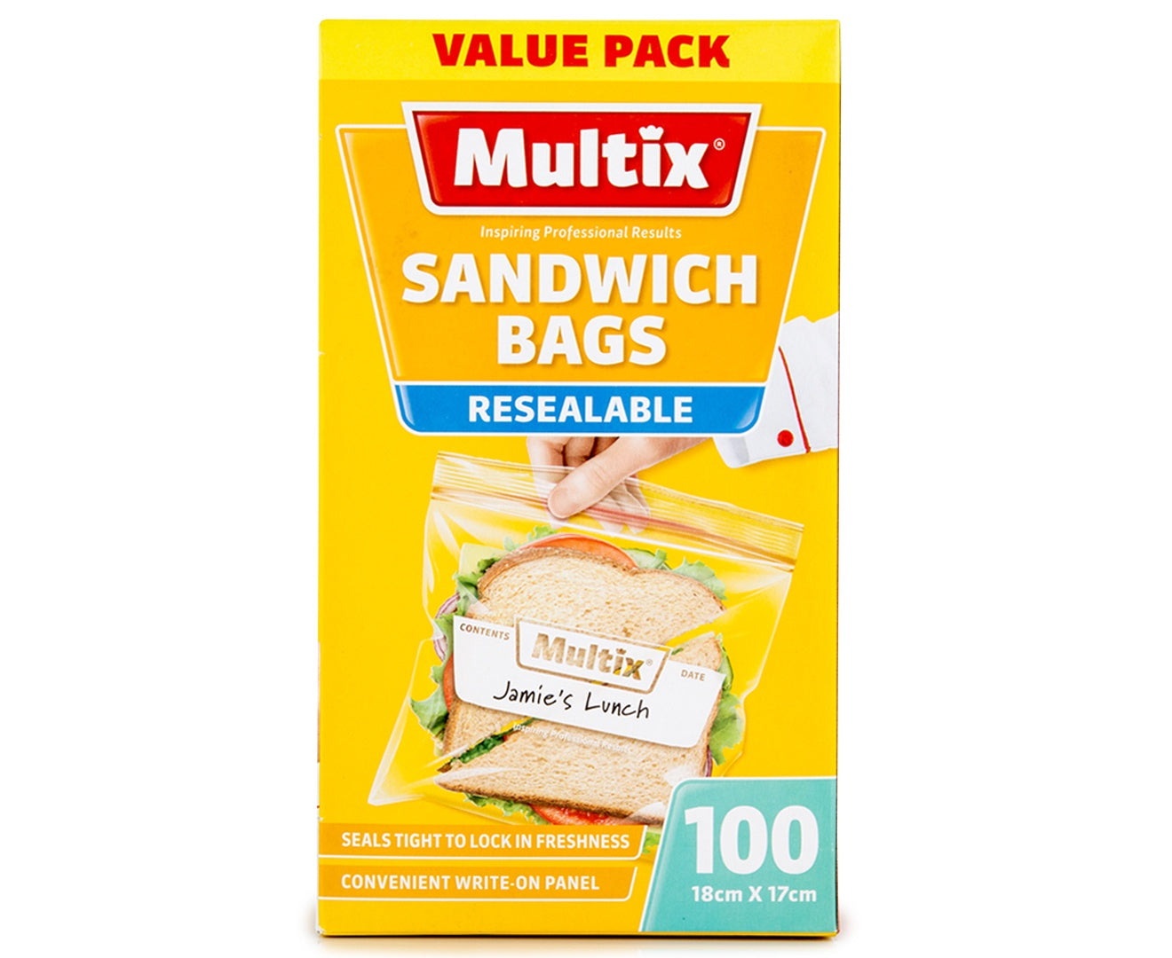 Multix Sandwich Bag Resealable 100Pk