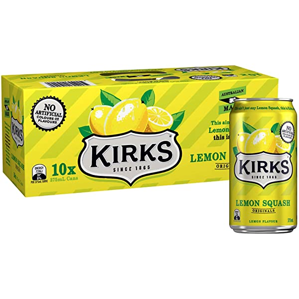Kirks Club Lemon Squash 10Pk 375Ml