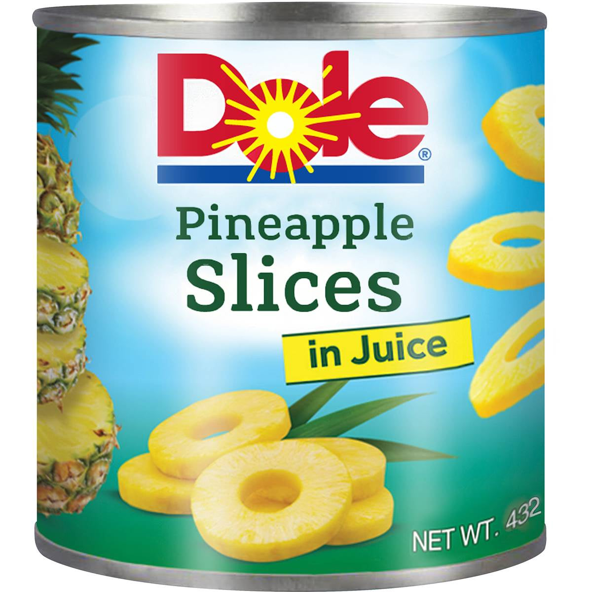 Dole Pineapple Slices In Juice 432G
