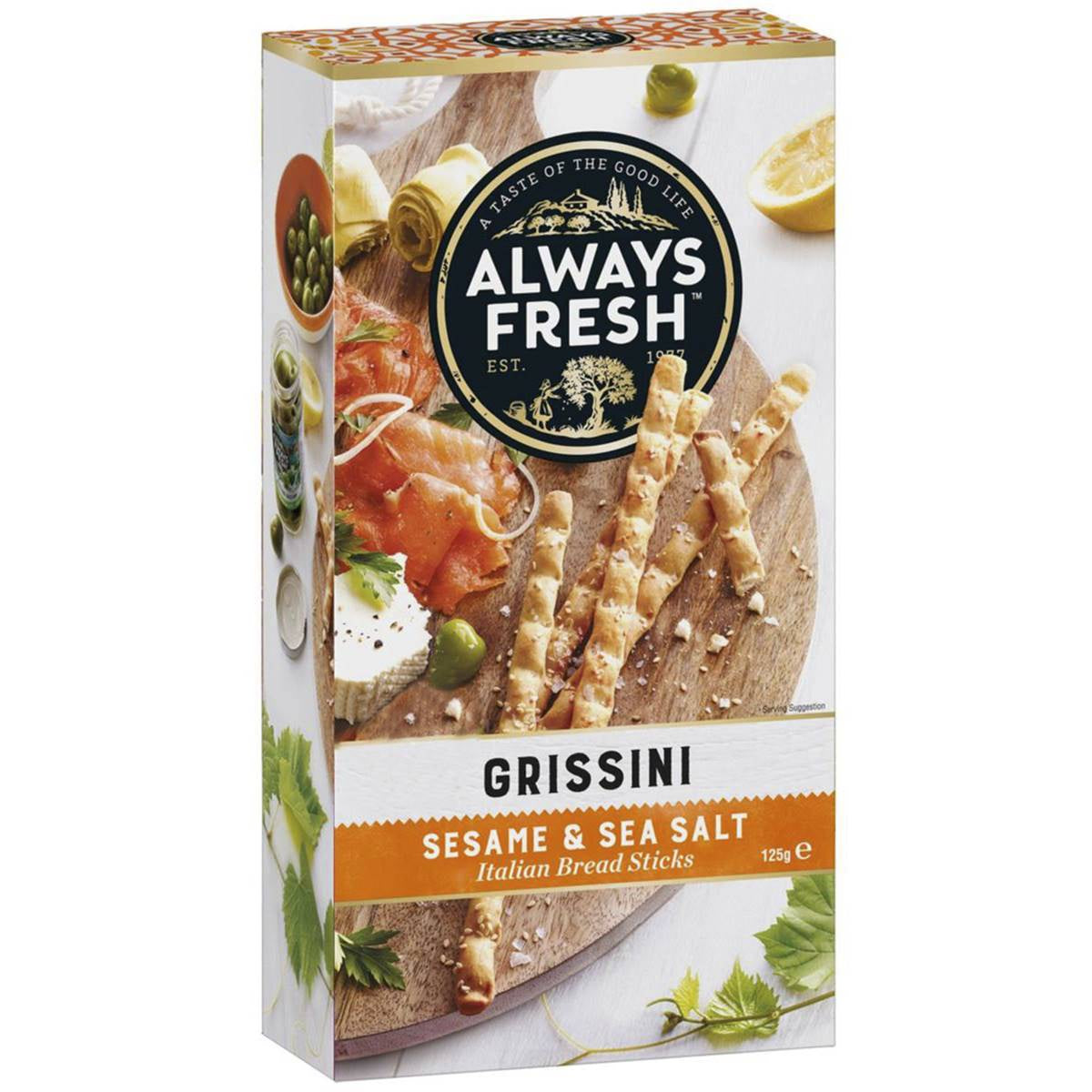 Always Fresh Grissini Sesame And Sea Salt 125G