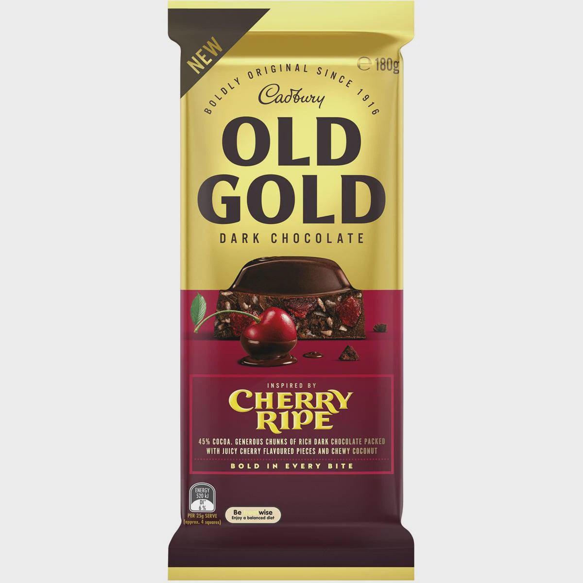 Cadbury Old Gold Dark Chocolate Cherry Ripe 180g