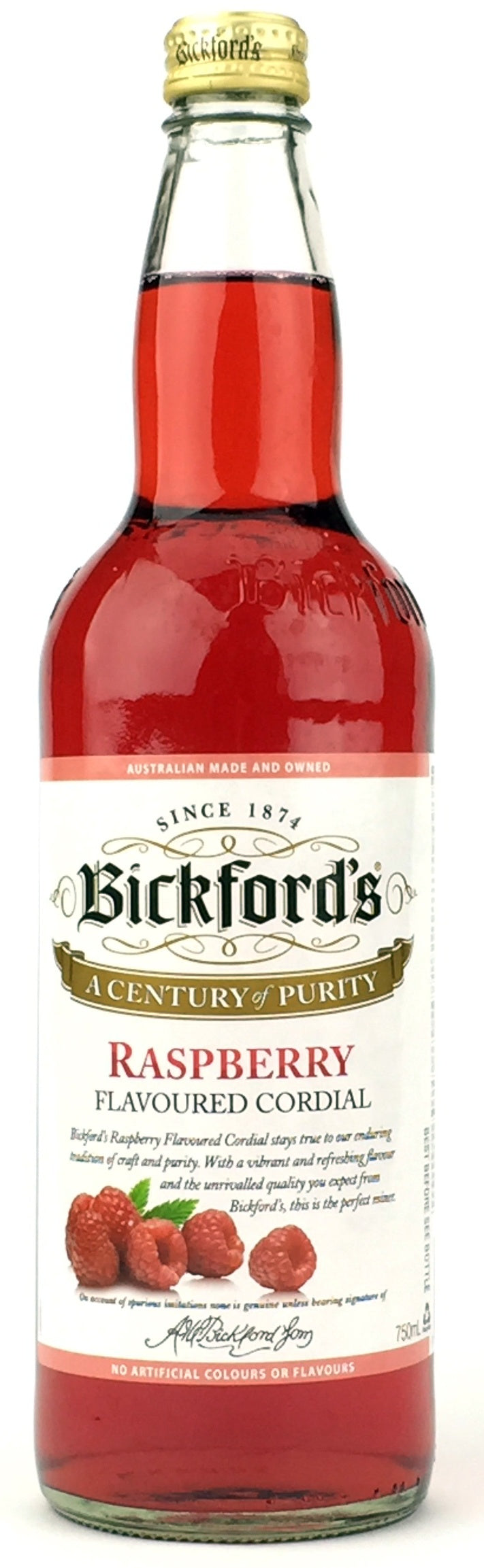 Bickfords Raspberry Cordial 750Ml