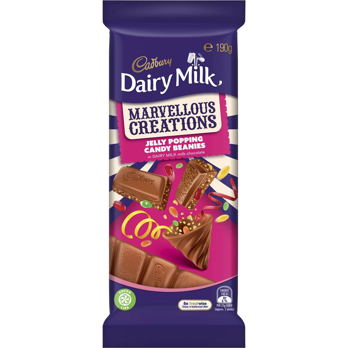 Cadbury Dairy Milk Marvellous Creations Jelly Popping Candy 190G