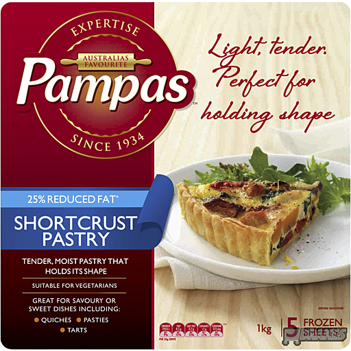 Pampas Shortcrust Pastry 5 Sheets 1Kg