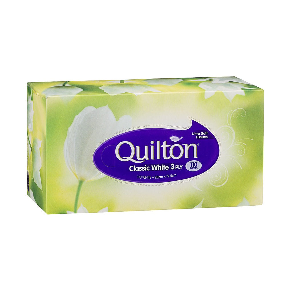 Quilton White Facial Tissue 3Ply 110Pk