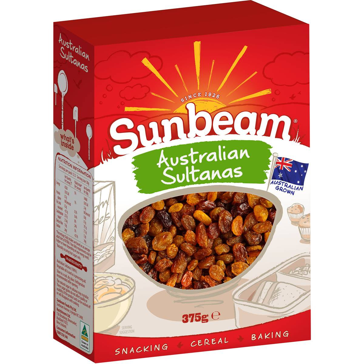 Sunbeam Sultanas Boxed 375G