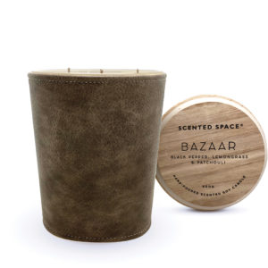 Scented  Space Leather Candle Bazaar