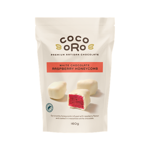 Coco Oro Honeycomb Raspberry & White Chocolate 160G