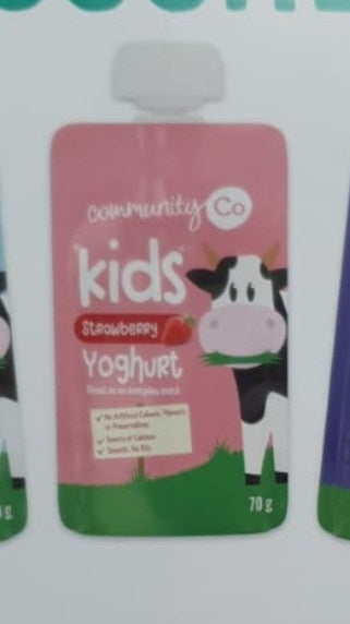 Community Co Kids Strawberry Yoghurt Pouches 70g