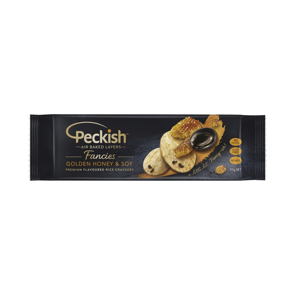 Peckish Fancies Rice Crackers Honey & Soy 90g