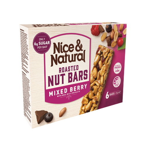 Nice & Natural Roasted Nut Bars Mixed Berry 6Pk