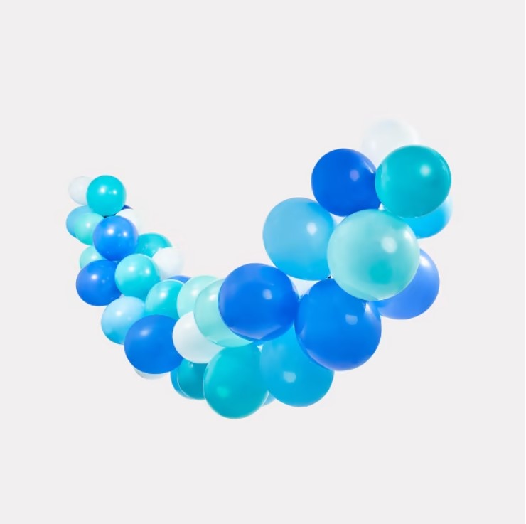 Anko Blue and Green Balloon Garland - Uninflated