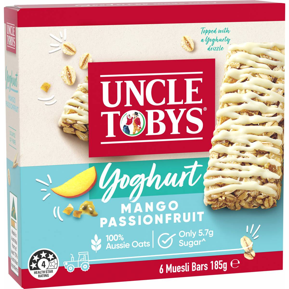 Uncle Tobys Muesli Bars Yoghurt & Mango & Passionfruit 6 Pack