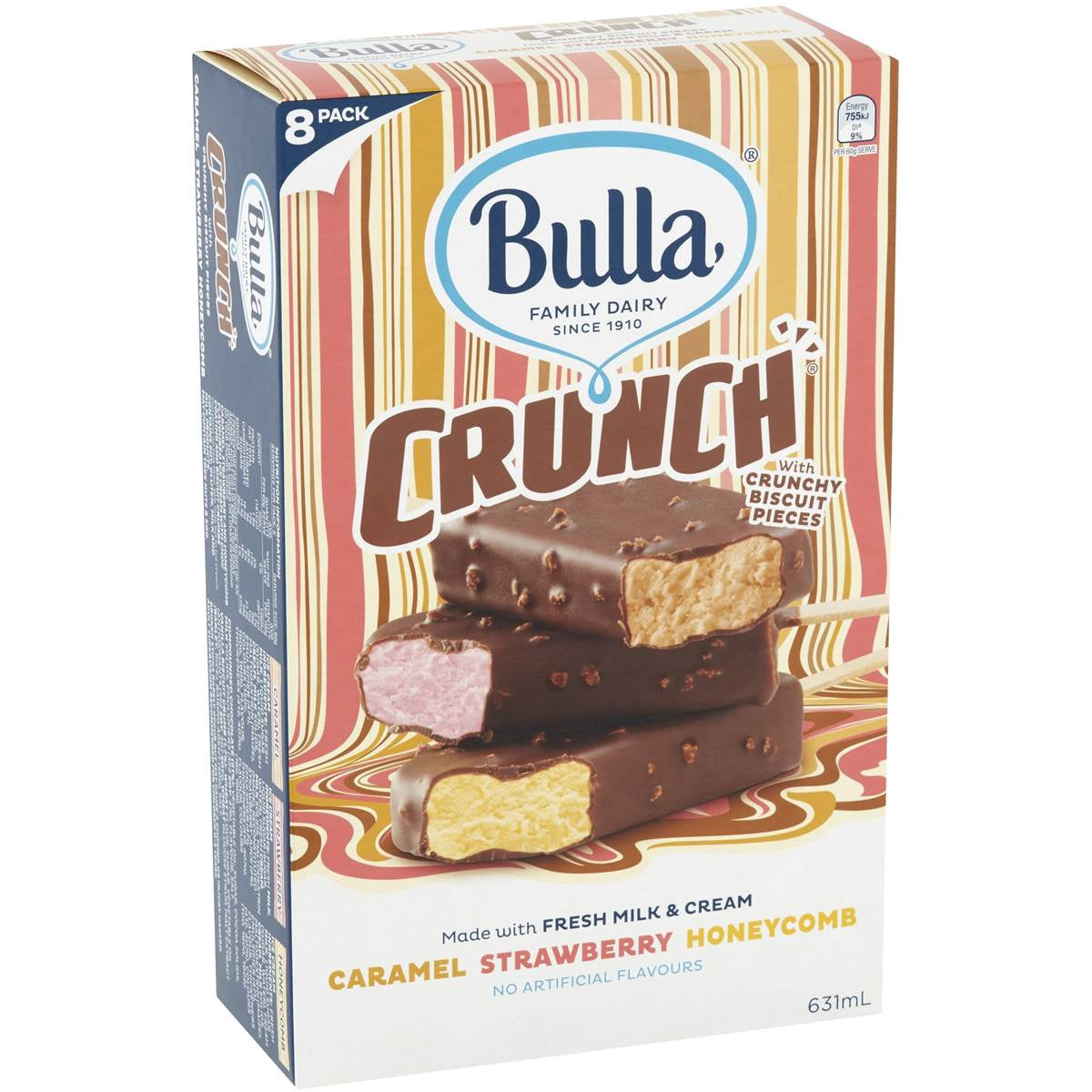 Bulla Crunch Caramel Strawb Honeycomb 8Pk